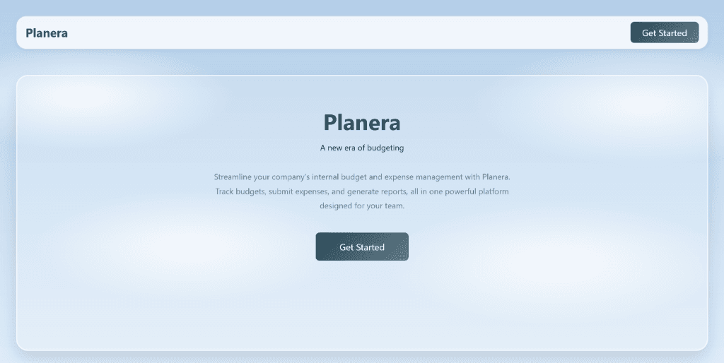 Screenshot of Planera - A internal budget and expense management platform designed to streamline fiscal tracking for teams.